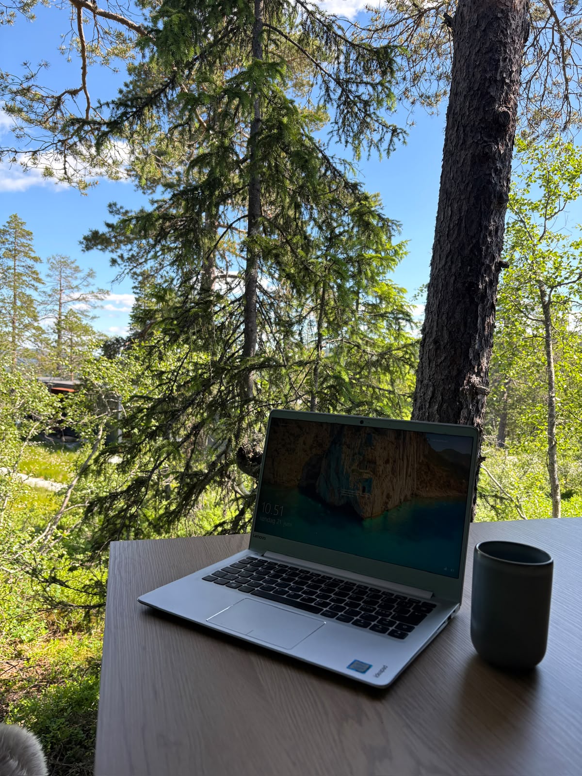 Jobb fra fjellet – hytte kontor